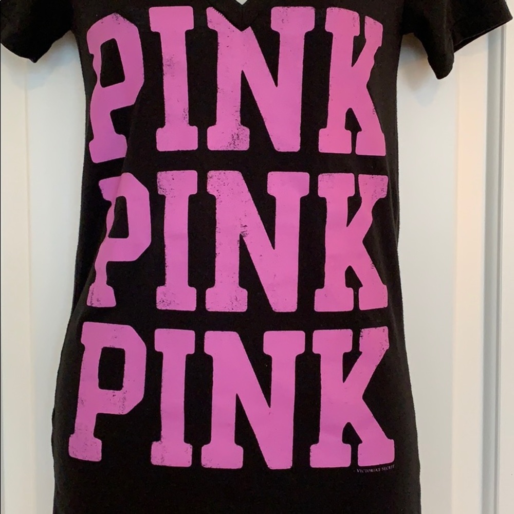 PINK by Victoria’s Secret Black and Pink T-Shirt - Picture 2 of 6